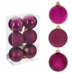 Украшение новогоднее "Шар", набор из 6-ти шт, L6 W6 H8 см Полимерный материал