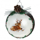Украшение новогоднее "Шар" (min 12), D 8 см, L8 W8 H10 см   Стеклянный