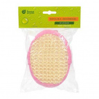 Мочалка из сизаля с хлопком "Спонж", объемная, овальная, 10х12х5 см, цвет розовый, для бани и сауны "Банные штучки" /20