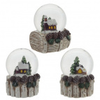 Фигурка декоративная в стеклянном шаре "Домик", L4,5 W4,5 H6 см, 3в.