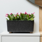019 Кашпо прямоуг. на ножках SAGA textil 37,5*17; h14см 6л черный (b/czarny + t/k31)