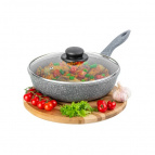 Сковорода глубокая 26 см ГАРМОНИЯ ВКУСА С КРЫШКОЙ ф26, н/р, 45,5*27*12,5 см