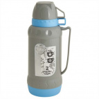 ALPENKOK  AK-10107S Термос со стеклянной колбой 1,8л, 2 крышки-чашки,серый(12)