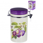 СЛИВА, банка д/сыпучих 1000мл с клипсой, подарочная упаковка