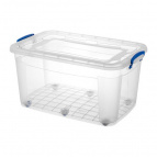 Контейнер 50 л 63*40,5*33 см "Storage Box" с синими ручками на колёсах (модель 376)