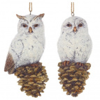 Украшение новогоднее "Сова", L8 W6 H14 см, 2в.