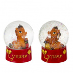 Фигурка декор в стекл шаре "Лошадка", L6 W6 H8 см, 2в.