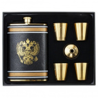 Набор из 5-ти предм.: фляжка 250 мл, 4 стопки, воронка, L21,5 W17 H4 см