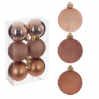 Украшение новогоднее "Шар", набор из 6-ти шт, L6 W6 H7,5 см Полимерный материал