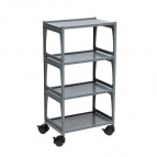 Этажерка "Лофт" MINI 4-х ярусная на колесах  (серый)