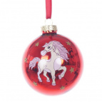 Украшение новогоднее "Шар с лошадкой", L7 W7 H9 см