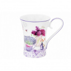 Кружка 400 мл 13*9*12 см "Лаванда" NEW BONE CHINA