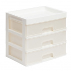 Органайзер для мелочей 3 ящика (белый/перламутр)