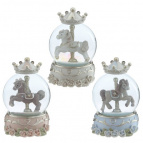 Фигурка декоративная в стекл шаре "Карусель" (движ), L6,5 W6,5 H10 см, 3в.