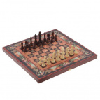 Игра настольная 3 в 1 (шахматы, шашки, нарды) "Цветы", L50 W25 H6 см