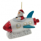 Украшение новогоднее "Дед Мороз на ракете", L11,5 W8 H8 см