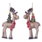 Фигурка декоративная подвесная "Олень",  L5,5 W2,5 H11 см, 2в.