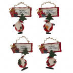 Изделие декоративное подвесное "Дед Мороз", L12 W1 H22 см, 4в.