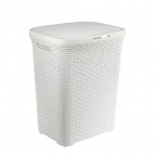 Корзина для белья "Ротанг" 40л  (белый)