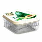 Комплект Контейнеров Для Продуктов С Декором 4 Шт., 0,3Л + 0,45Л + 0,65Л + 1Л (Светло-серый)