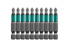 Optimum Line Биты, PZ2, 50 мм, тип хвостовика E 1/4", 10 шт в блистере, KRAFTOOL