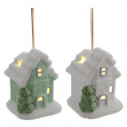 Фигурка декоративная "Камин" (подсветка, 2xLR44), L8 W5,5 H10,5 см, 2в.