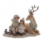 Фигурка декоративная "Олень и дети", L17 W11 H13,5 см