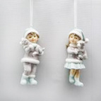 Изделие декоративное подвесное "Мальчик/Девочка",  H10,5 см, 2в
