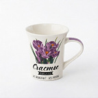 КРОКУСЫ, кружка 310мл, МИКС 2 ДЕКОРА, NEW BONE CHINA