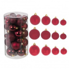 Набор из 40шт Украшение новогоднее "Шар", D6,5,4,3см Полимерный материал