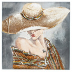 Панно "Девушка в шляпе", L80 W4 H80 см