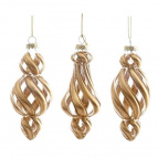 Украшение новогоднее "Фигурная сосулька", L5,5 W5,5 H13,5 см, 3в.