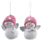 Фигурка декоративная подвесная "Снеговик",   L5,5 W4,5 H7,5 см, 2в.