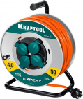 силовой удлинитель на стальной катушке  ПВС 3х2.5 50м 4000Вт IP44, KRAFTOOL EXPERT 4.0,(55089-50)