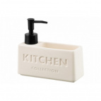 Диспенсер для моющего средства 420 мл, 16.5*5,5*14.5 см, "KITCHEN", бежевый