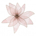 Цветок искусственный "Пуансеттия" (на клипсе), L23 W23 H8 см