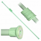 Карниз для занавески в ванную комнату раздвижной 210 см в комплекте с кольцами (салатовый)