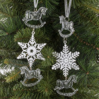 Украшение новогоднеe подвеска"Снежинка с лошадками", 2в.