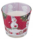 Свеча ароматизированная "Happy holidays" ваниль высота=8 см. диаметр=9 см.