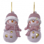 Фигурка декоративная подвесная "Снеговик", L5 W5 H8,5 см, 2в.