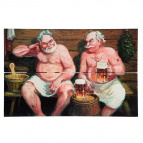 Картина с изображением на дереве "В бане" 300*200 мм, "Банные штучки"