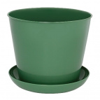 Кашпо круглое 2.2л. с поддоном (темно-зеленый)