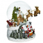 Фигурка декоративная в стекл. Шаре  с подсветкой, музыкой, эффектом вьюги "Новый год"   (3хАА, не вх