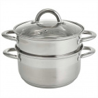WEBBER BE-0210 Кастрюля-пароварка нерж.сталь d=20*cm, 5 литров, 2 уровня(4)