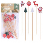 Шпажки для канапе "Новогодние игрушки". Набор 24 шт. Длина 12 см. NEW