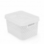 Корзина "Элемент" 17л (с крышкой)(белый)