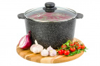 Кастрюля 4 л ГАРМОНИЯ ВКУСА "Черный мрамор" С КРЫШКОЙ ф22, 28,5*23*17 см