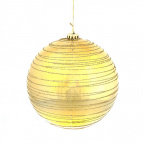 Украшение новогоднее Шар "Спираль золотистая", D15 см