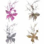 Новогоднее украшение "Бабочка", H 40 см, 4в. (без инд.упаковки)