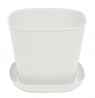 Кашпо квадратное 5,0л. с поддоном (белый)